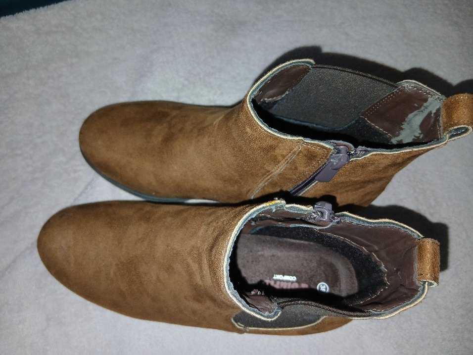 Kahverengi Süet Kadın Dolgu Topuklu Bot - Görsel 4