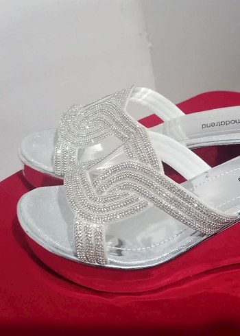 Beyaz Payetli Dolgu Topuklu Kadın Abiye Ayakkabı - Görsel 3