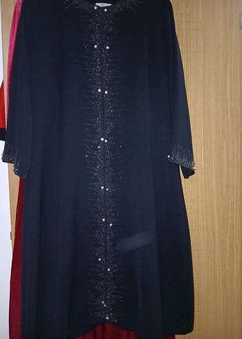 Siyah Uzun Kollu İşlemeli Kadın Elbise - Görsel 3