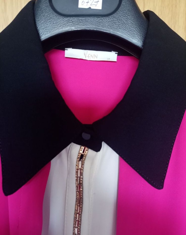 Uzun Kollu Pembe Kadın Elbise - Görsel 2