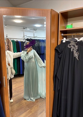 MİNT YEŞİLİ TESETTÜR ABİYE - Görsel 2