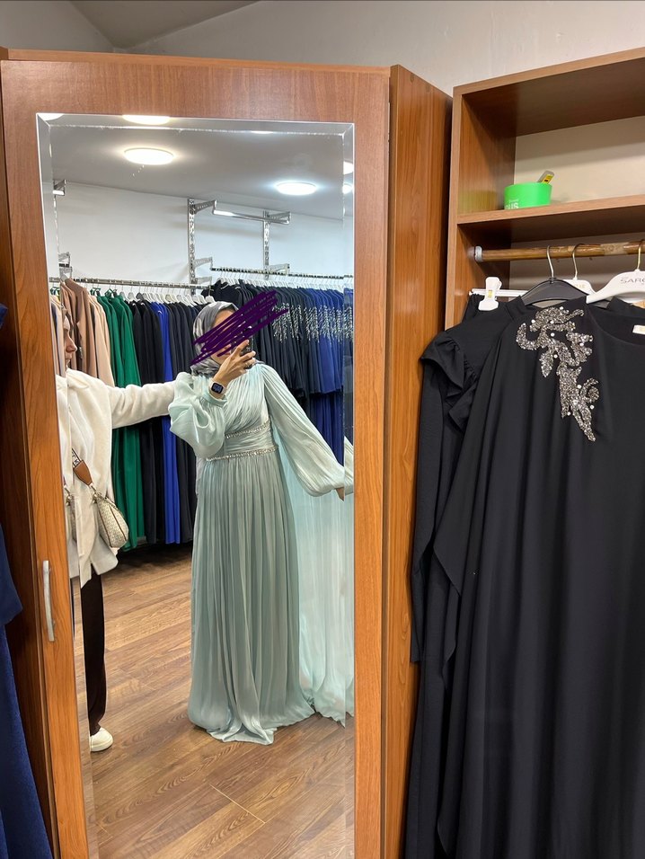 MİNT YEŞİLİ TESETTÜR ABİYE - Görsel 2