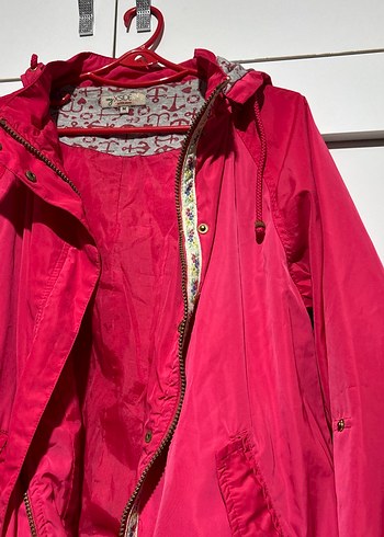 Pembe Kapüşonlu Rahat Kesim Kadın Ceket - Görsel 2