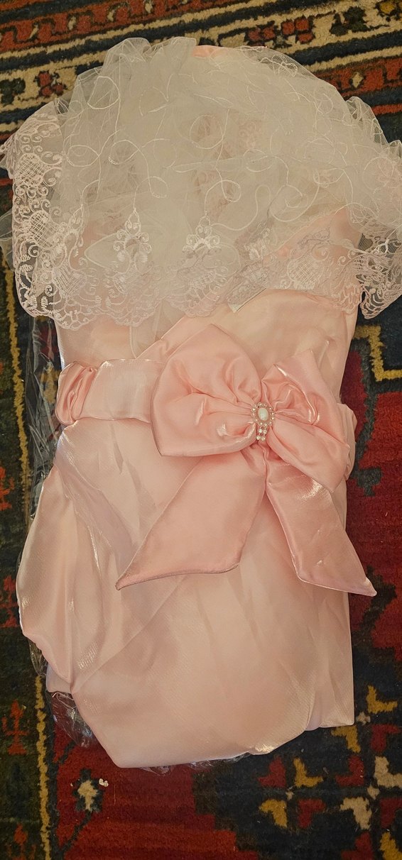 Pembe Nakışlı Bebek Kundak Örtüsü - Görsel 2