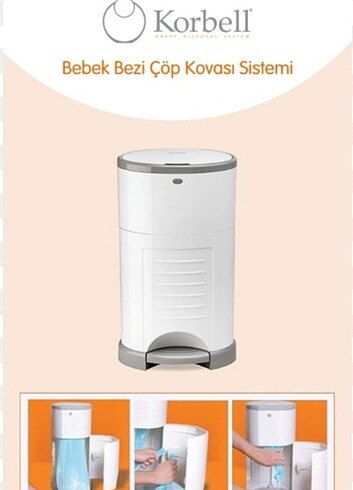 Korbell Bebek Bezi Çöp Kovası 