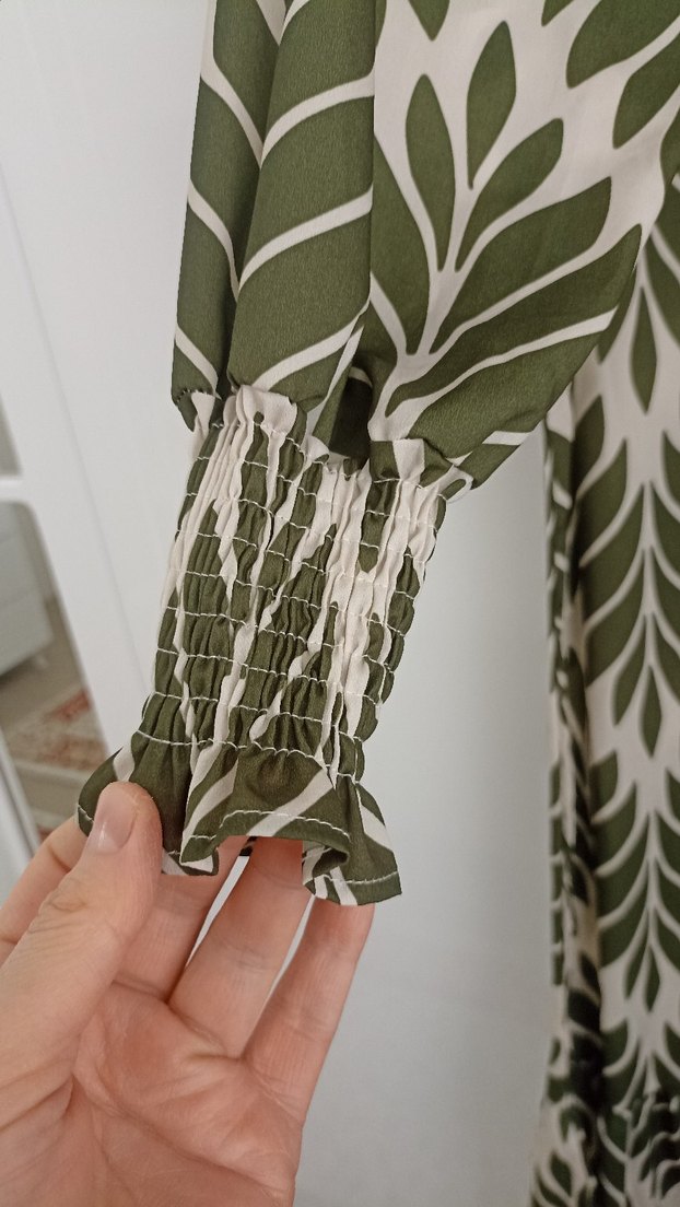 Yeşil Uzun kadın Elbise - Görsel 4