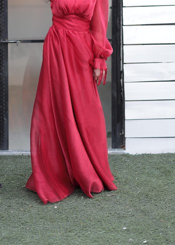 Kırmızı Abiye Elbise - Görsel 3