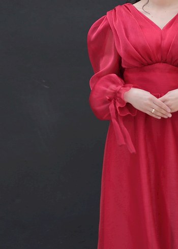 Kırmızı Abiye Elbise - Görsel 2