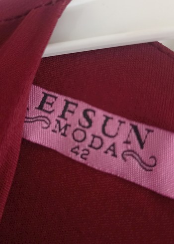 Bordo Uzun Drapeli Bohem Elbise - Görsel 5