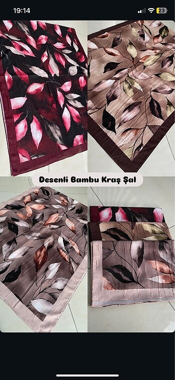  Beden çeşitli Renk Desenli Bambu Kraş Şal