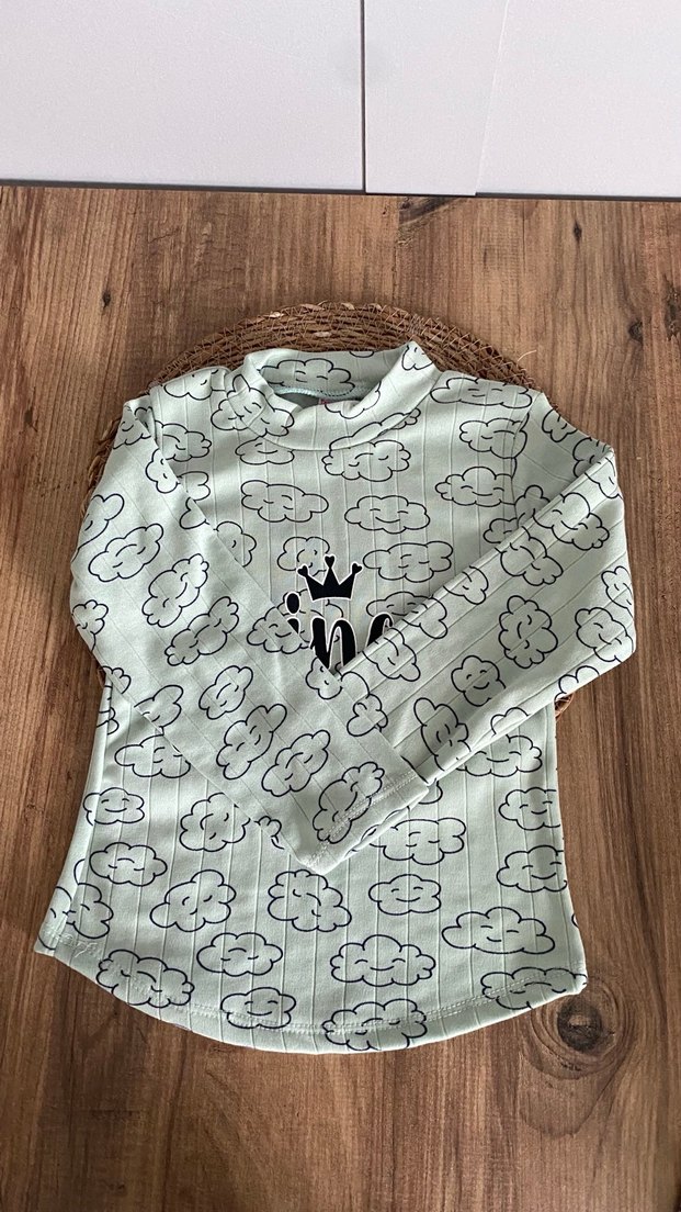 Kız Çocuk Gri Pamuklu Uzun Kollu Tişört - Görsel 2