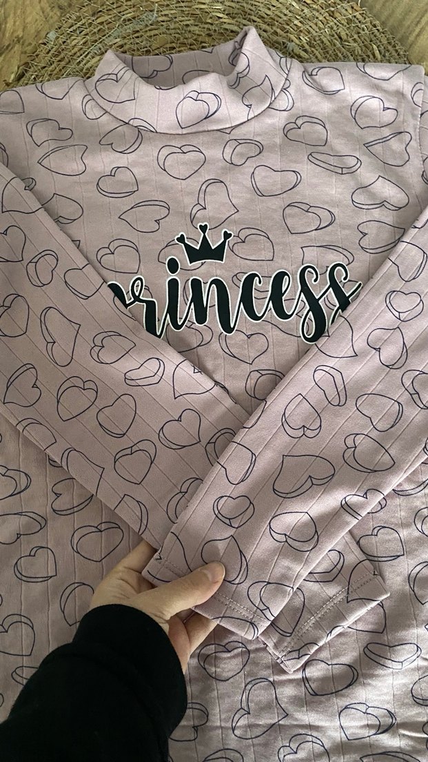 Kız Çocuk Gri Pamuklu Uzun Kollu Tişört - Görsel 5