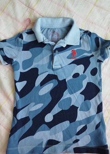 4 Yaş Beden U.S. Polo Assn. Erkek Baskılı Polo Tişört