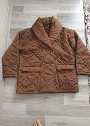 Düğmeli Kahverengi Kadın Kışlık Mont - Görsel 4