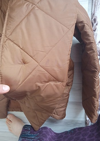 Düğmeli Kahverengi Kadın Kışlık Mont - Görsel 7