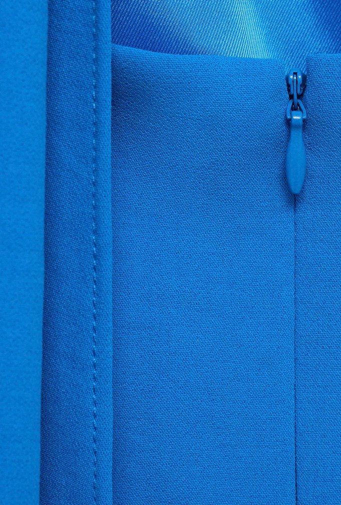 Mavi Drapeli Askısız Uzun Kadın Elbise - Görsel 4