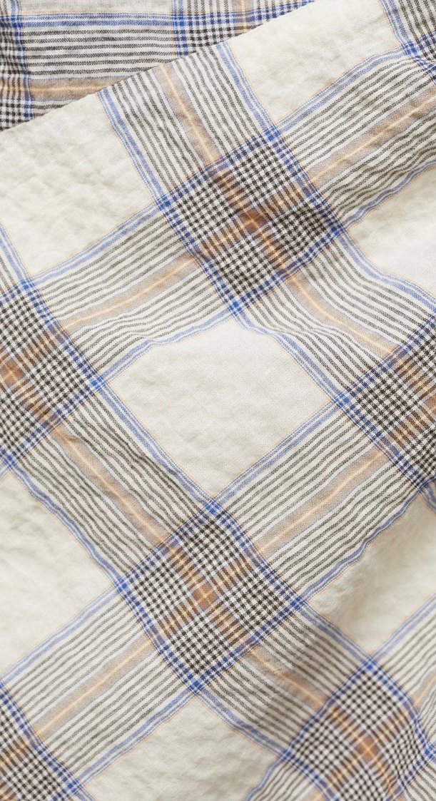 Bej Oduncu Desenli Kolsuz Uzun Elbise - Görsel 2