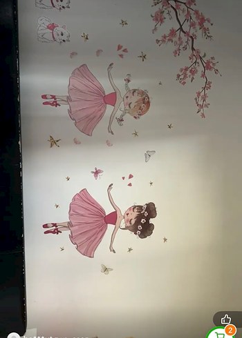 Pamuklu Pembe Baskılı Çocuk Duvar Süsü - Görsel 3