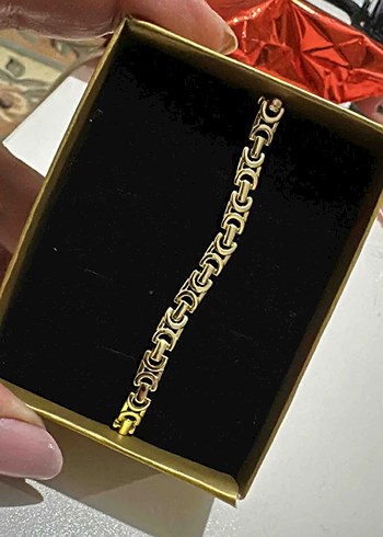 Zincir Detaylı Klasik Altın Renk Bileklik - Görsel 2