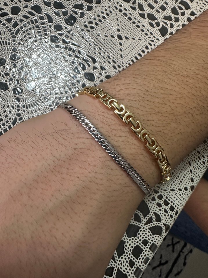 Zincir Detaylı Klasik Altın Renk Bileklik - Görsel 3