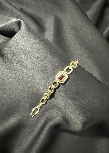 Çelik Zincir Detaylı Vintage Altın Bileklik - Görsel 6