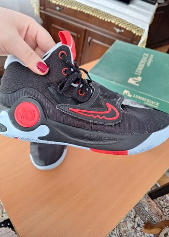 Gri Baskılı Basketbol Ayakkabısı Velcro Bağcıklı - Görsel 2