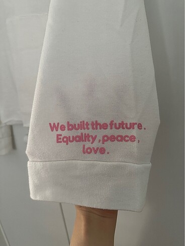 xs Beden Mavi Slogan Detaylı Sweatshirt