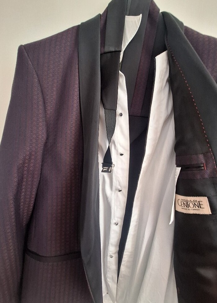 Bordo smokin damatlık - Görsel 2