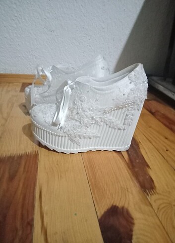 37 Beden beyaz Renk Gelinlik ayakkabısı 