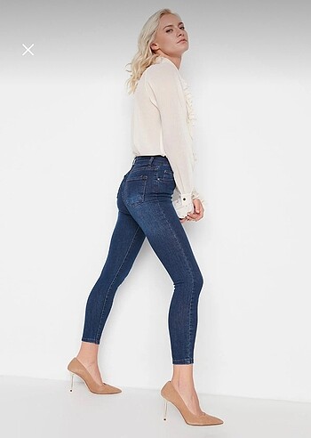 Koyu indigo Lacivert Trendyolmilla Skinny Jean