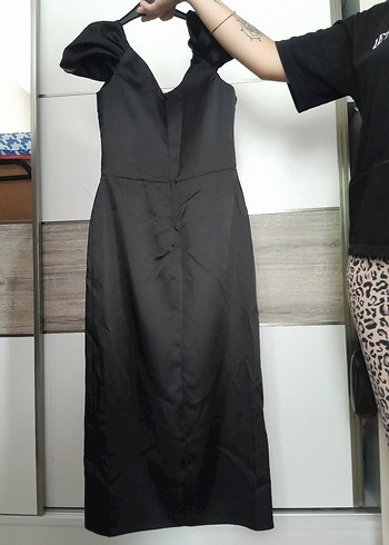 Diğer Siyah Drapeli Goth Midi Elbise