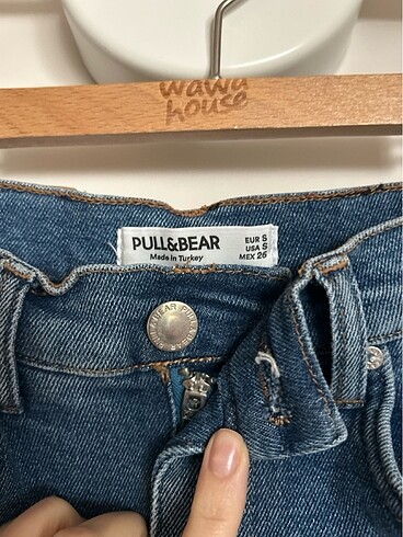 s Beden mavi Renk Pull and Bear Mini Kot Etek