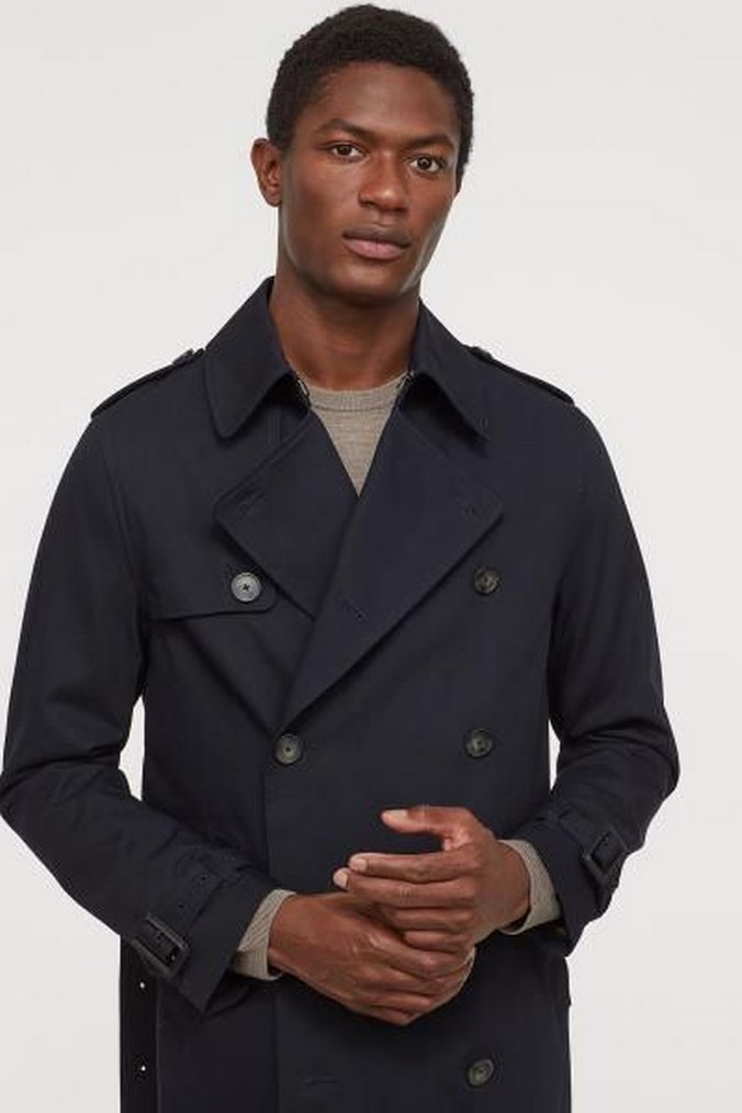 H&M LACİVERT UZUN TRENÇKOT - Görsel 2