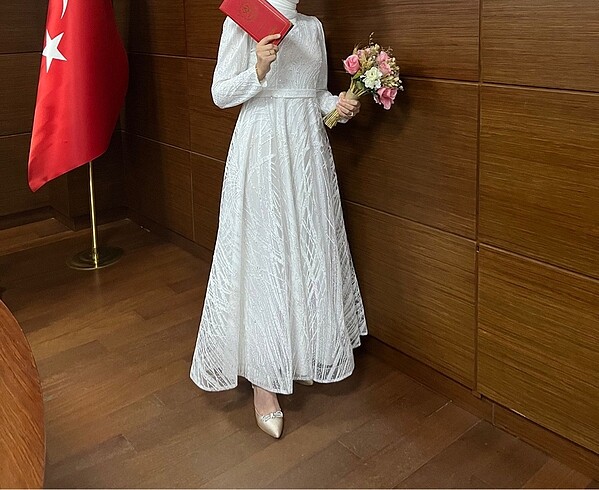Tesettür nikah elbisesi