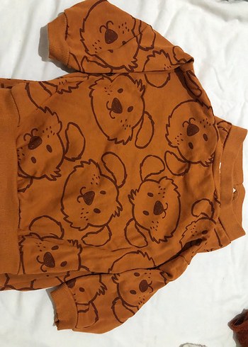 Erkek Bebek Kahverengi Baskılı Takım - Görsel 2