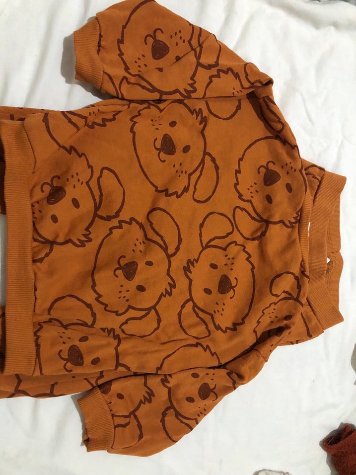 Erkek Bebek Kahverengi Baskılı Takım - Görsel 2