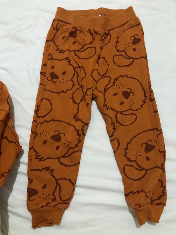 Erkek Bebek Kahverengi Baskılı Takım - Görsel 3