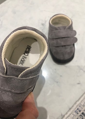 Hello baby Gri Süet yürüme öncesi ayakkabı - Görsel 2