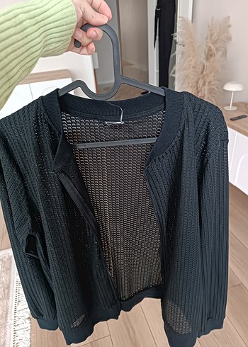 Siyah Örgü Kadın Hırka - Görsel 2