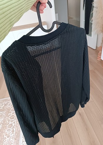 Siyah Örgü Kadın Hırka - Görsel 4