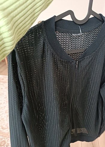 Siyah Örgü Kadın Hırka - Görsel 7