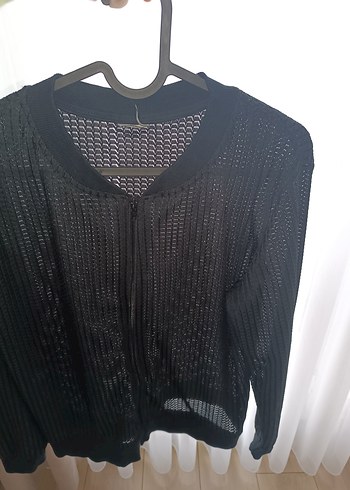 Siyah Örgü Kadın Hırka - Görsel 5