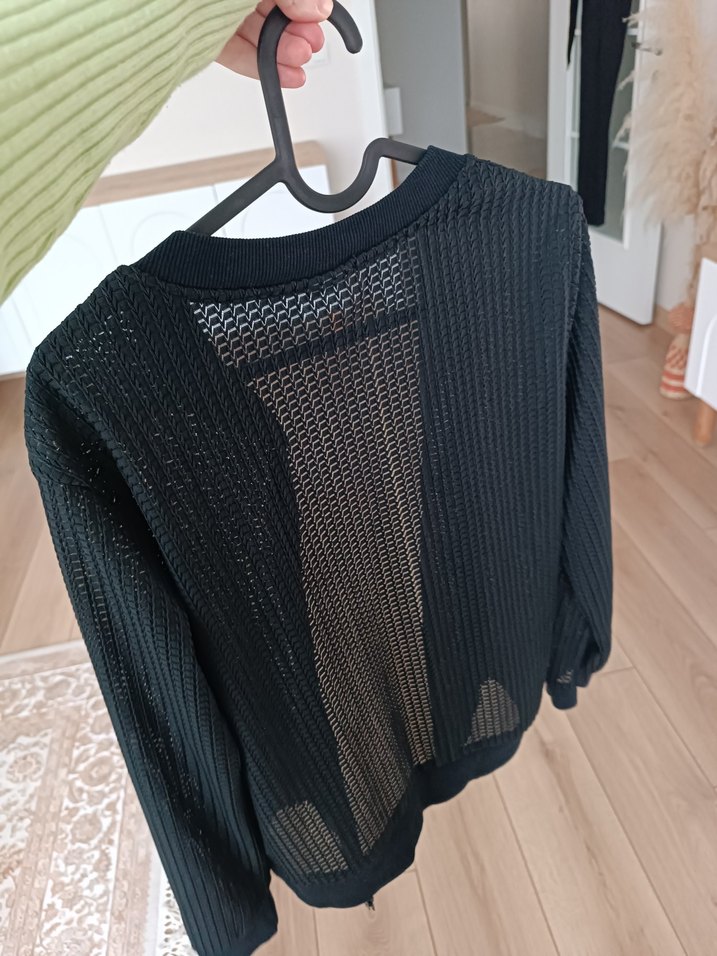 Siyah Örgü Kadın Hırka - Görsel 4