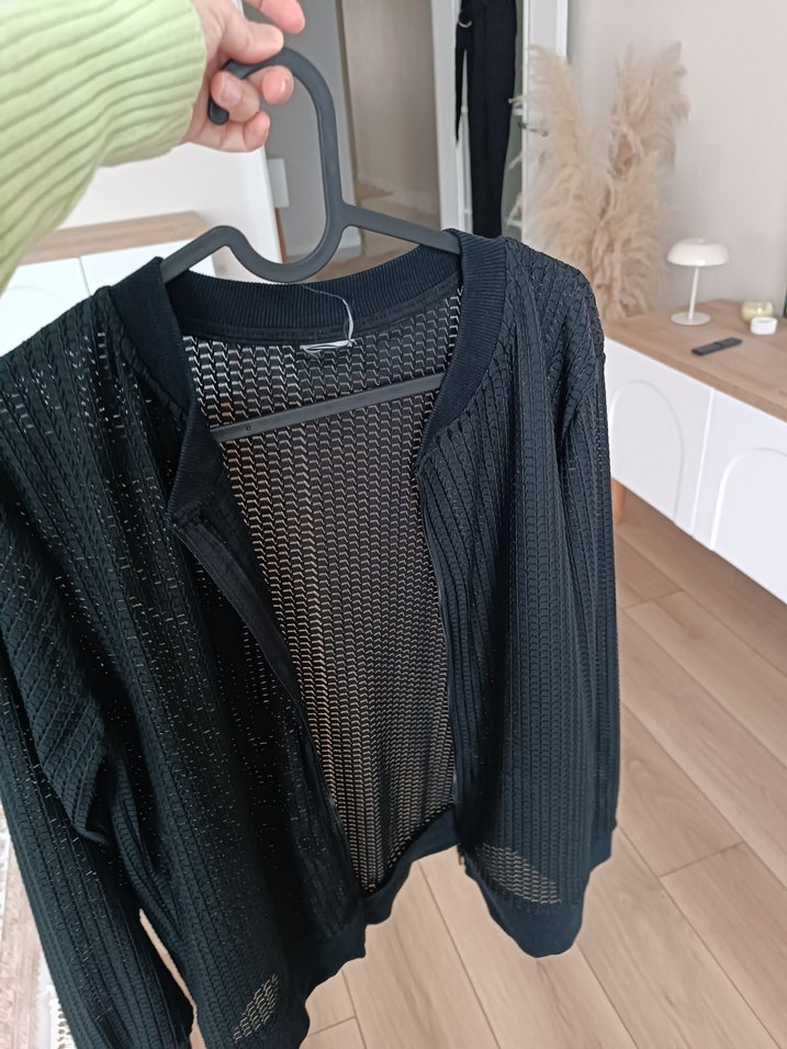 Siyah Örgü Kadın Hırka - Görsel 3