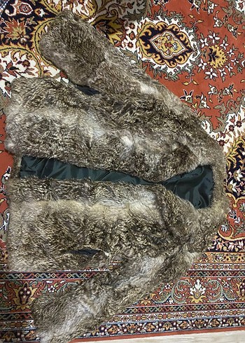 vintage bej ve kahverengi tavşan Kürk mont - Görsel 3