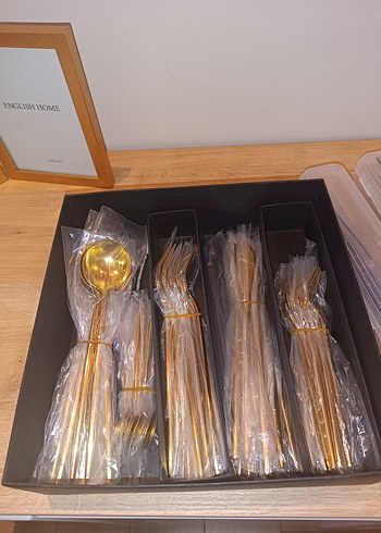 Altın Renkli Parlak Çatal Kaşık Takımı - Görsel 2