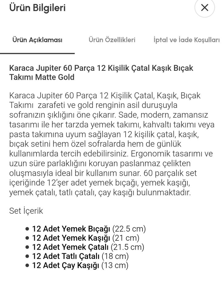 Altın Renkli Parlak Çatal Kaşık Takımı - Görsel 4
