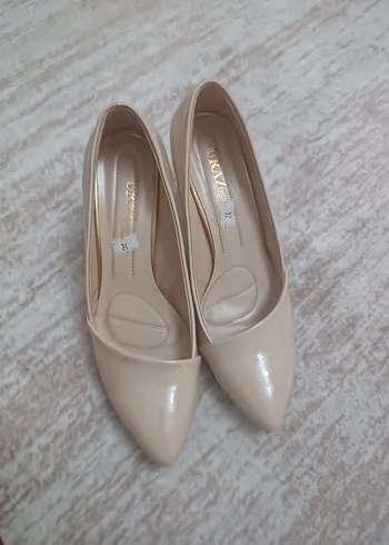 Bej Stiletto Topuk Kadın Ayakkabı - Görsel 5