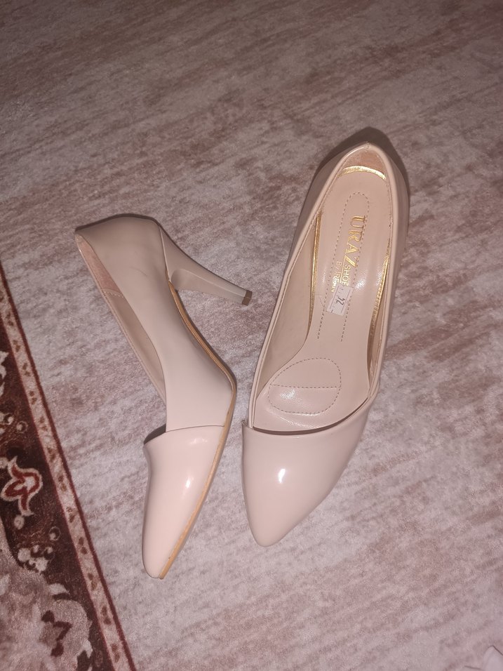 Bej Stiletto Topuk Kadın Ayakkabı - Görsel 3