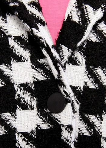 LC Waikiki Kadın Siyah Beyaz Kazayağı Desenli Blazer